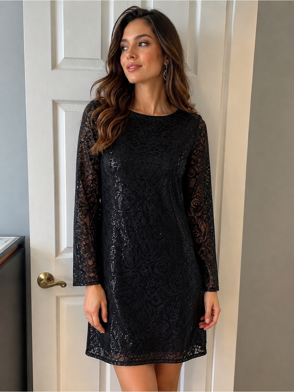 Short Black Sequence Dress